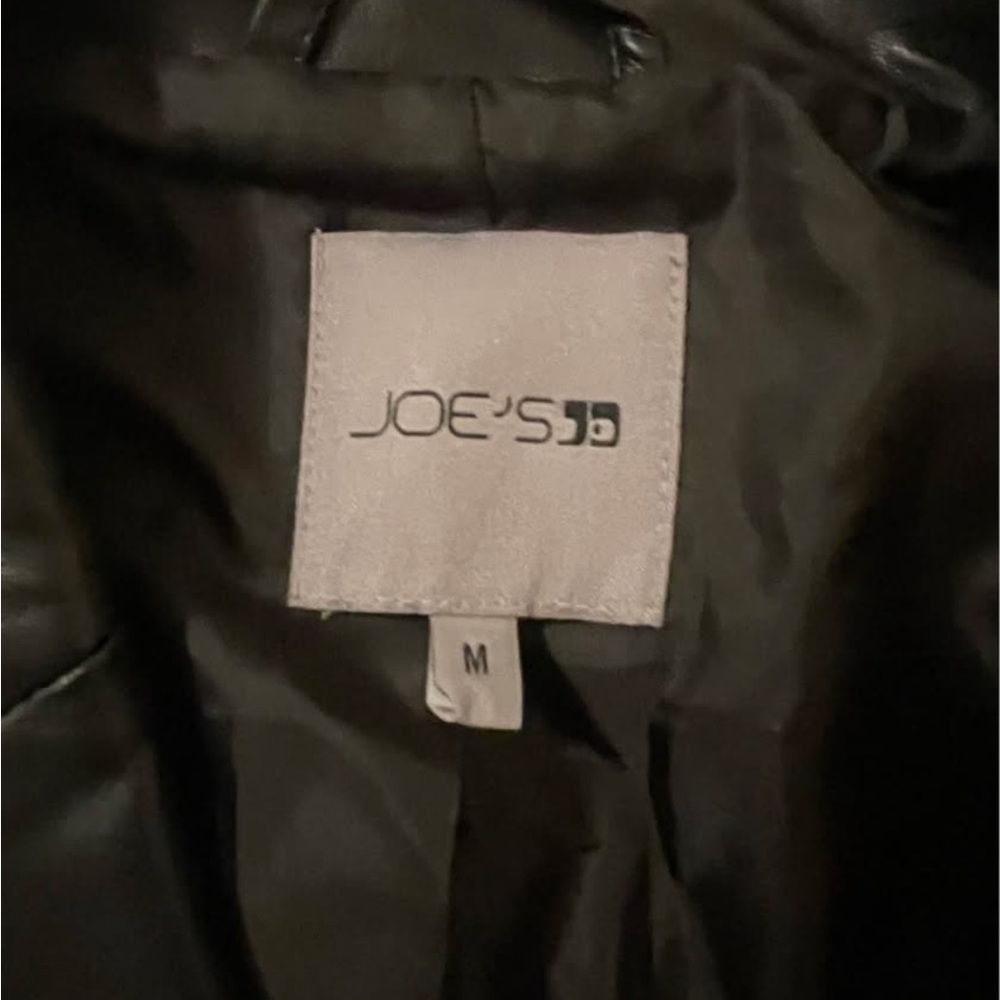 Joe's Jeans Black Faux Leather Blazer - Picture 2 of 2